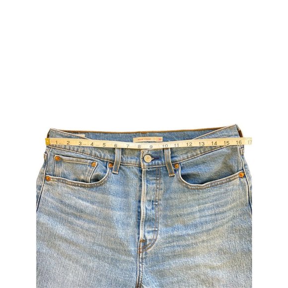 Levis Wedgie Hight Waist Crop Straight Jeans Button Fly - Picture 9 of 11